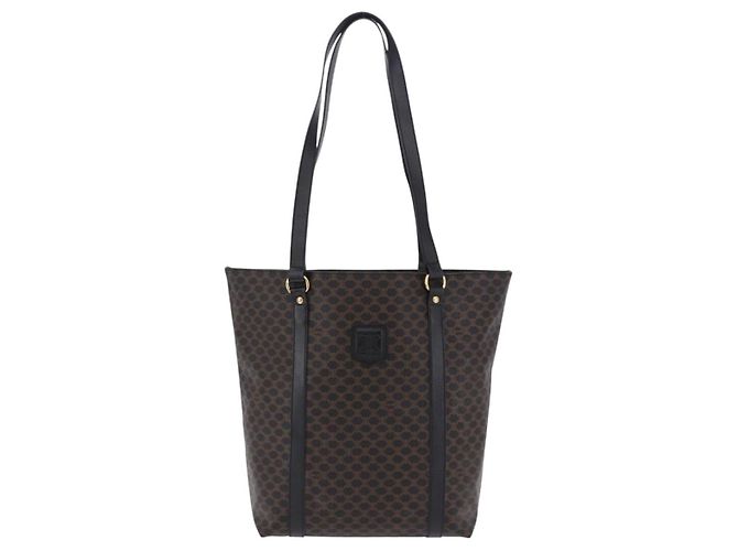 Céline Celine Vintage Macadam Canvas and Leather Noir