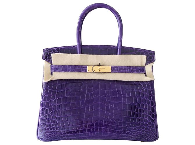 Hermès Birkin 30 em crocodilo roxo