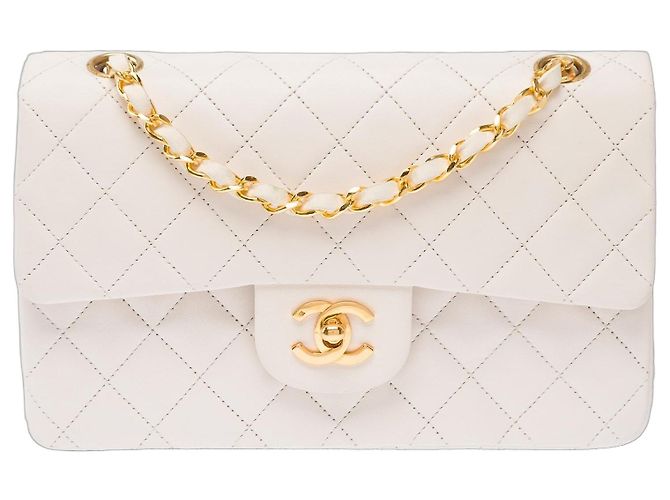 Bolsa CHANEL Timeless/Classique em Couro Branco - 103866