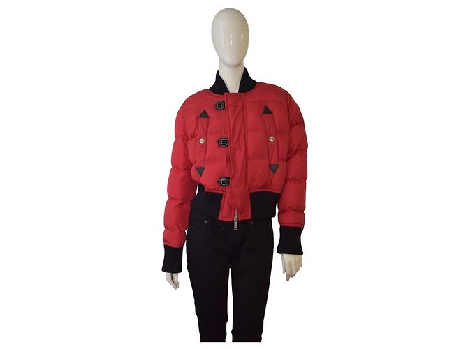 Dsquared2 Misty Mountains Rote Daunen-Bomberjacke