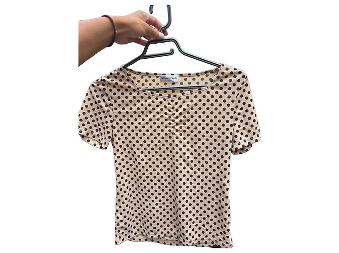 Gerard Darel Gérard Darel Top de Lunares Beige y Marrón Castaño