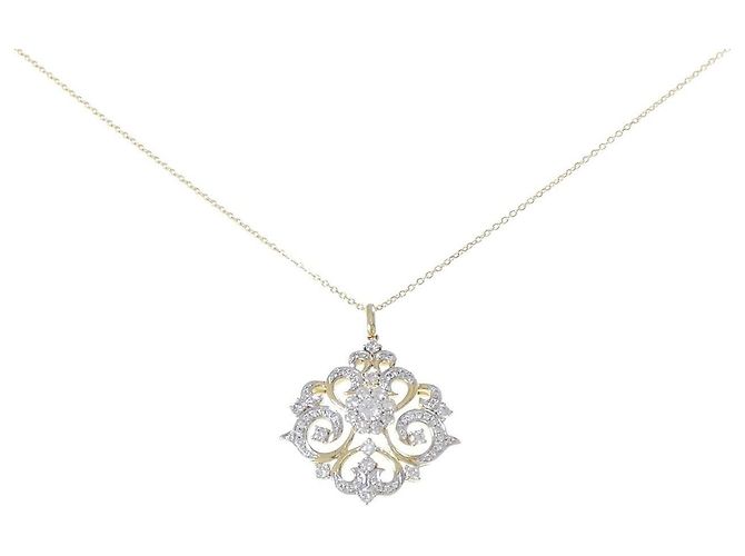 Autre Marque Collar de Diamantes Au750 Dorado
