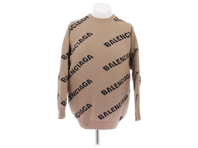 Balenciaga Pull marron avec logo Brown