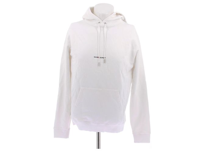 Saint Laurent Weißer Kapuzenpullover