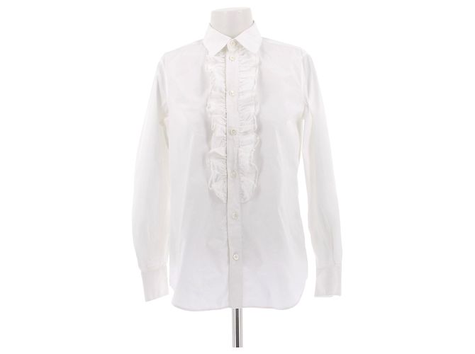 Céline Camicia bianca con volant Bianco