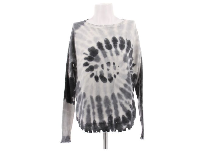Autre Marque Tie-Dye Pullover grau