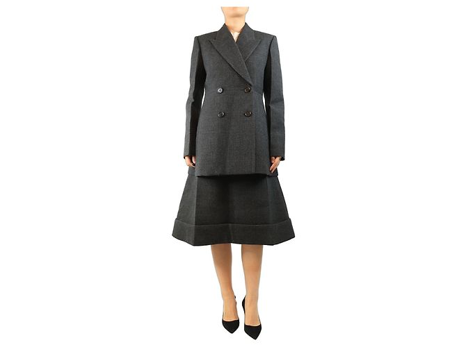 Prada Completo due pezzi blazer e gonna grigio - size UK 10