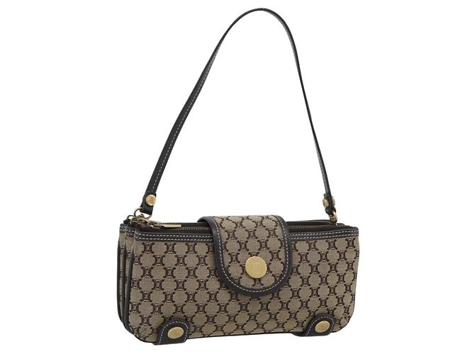 Céline CELINE Macadam Canvas Handtasche Braun Gold