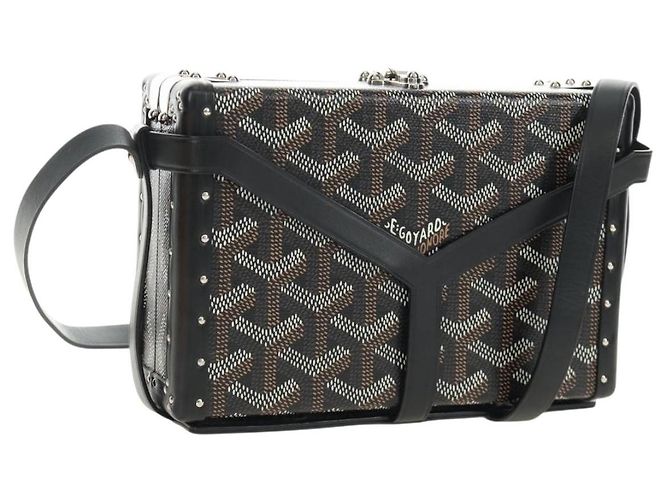 GOYARD Herringbone Minodiere Trunk Bag PVC Black Silver