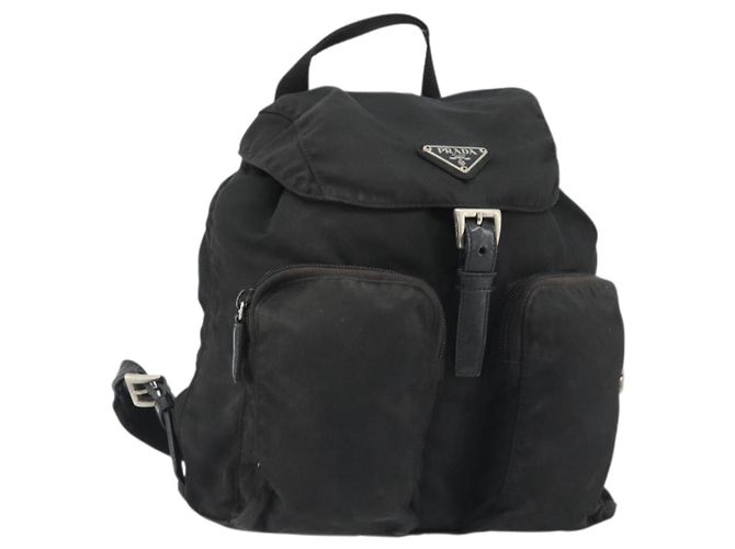 PRADA Backpack Nylon Black Silver