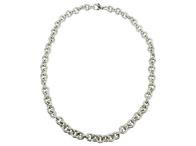 Tiffany & Co Tiffany Vintage 925 Donut Oval Link Halskette Silber