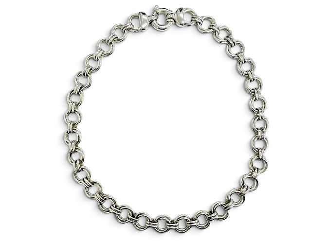 Tiffany & Co Collana Tiffany Vintage Triple Round Link Argento