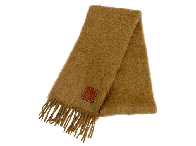 Stola Loewe in misto mohair e lana marrone