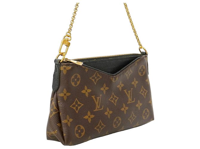 Borsa a pochette Louis Vuitton Monogram Pallas Marrone Nero