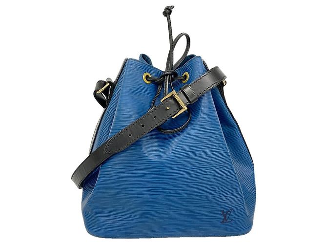 Noe Borsa a tracolla Louis Vuitton Epi Bicolor Petit Noé Nero Blu