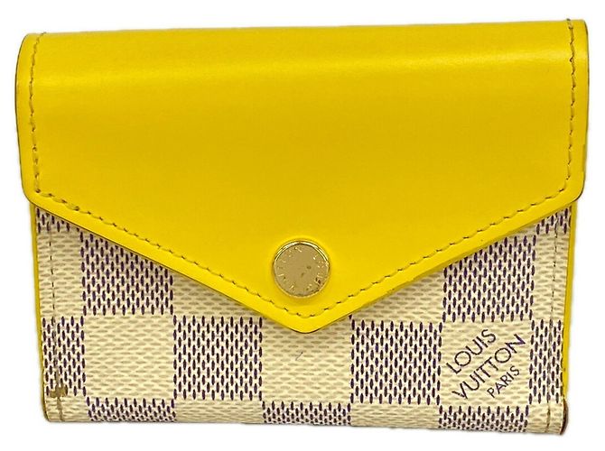 Cartera Louis Vuitton Tri-fold en Damier Azur Blanco