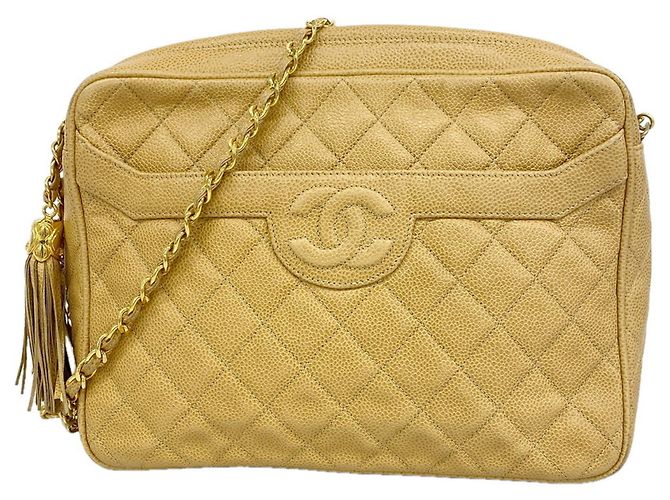 Borsa a tracolla Chanel Beige Matelassé