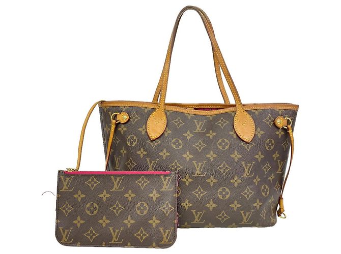 Sac cabas Louis Vuitton Monogram Neverfull PM Marron Rose
