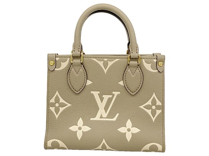 Borsa Louis Vuitton Monogram Empreinte Bicolor OnTheGo BB Beige
