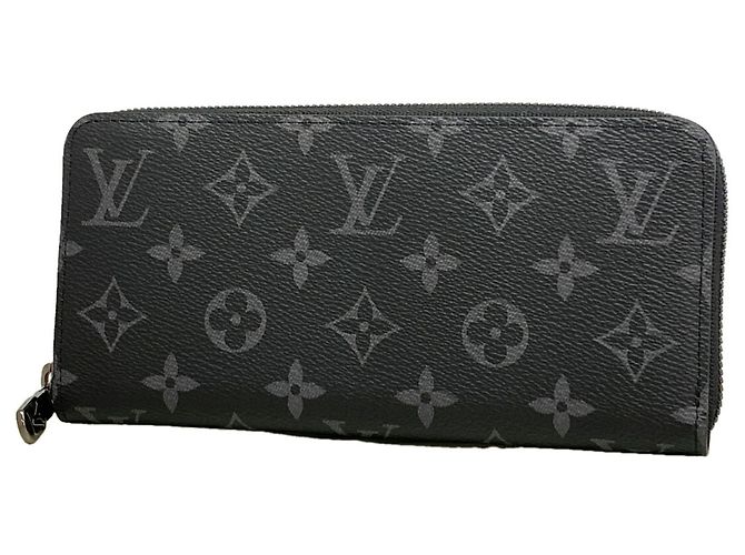 Louis Vuitton Monogram Eclipse Zippy Long Wallet Black