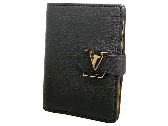Louis Vuitton LV Vertical Wallet Compact M81561 Noir Black