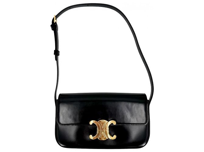 Céline Celine Triomphe Claude Mini Schultertasche Schwarz Weiß