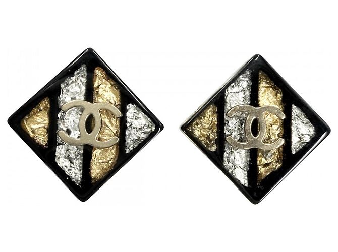 Orecchini Chanel Coco Mark Nero Bianco