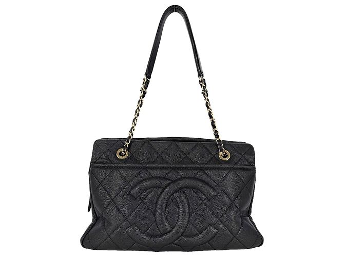 Borsa Tote con catena Matelassé da donna Chanel Nero Bianco