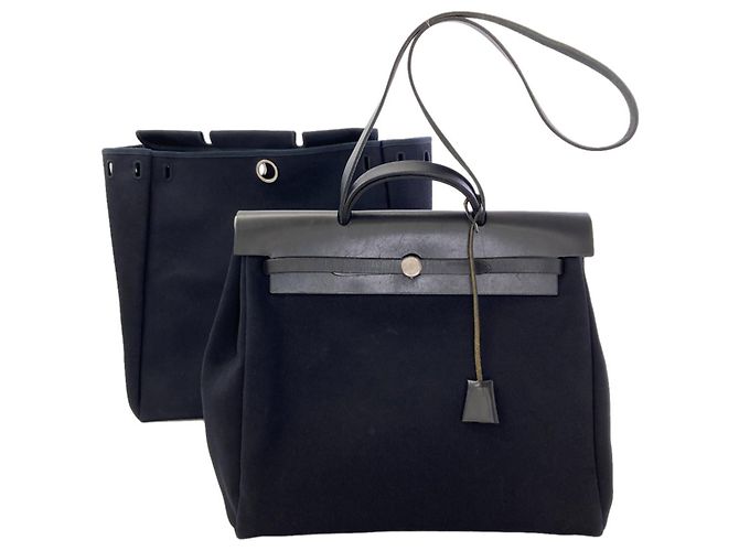 Hermès Hermes Herbag MM Handtasche Schwarz