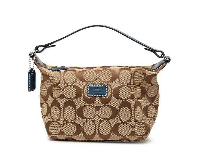 Coach Brown Mini Signature Canvas Hobo Marron Marron clair