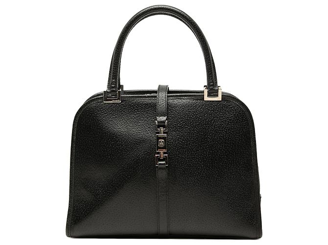 Bolsa Jackie Gucci em couro de bezerro grão preto