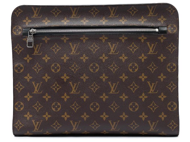 Louis Vuitton Brown Monogram Macassar Portfolio Case Castaño
