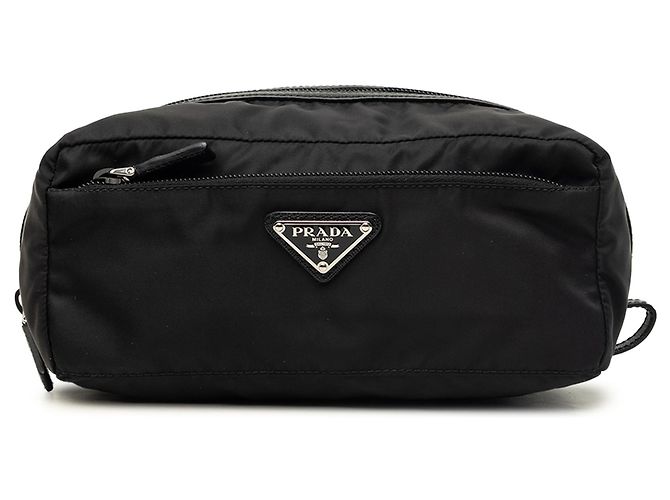 Bolsa Prada em Tessuto com acabamento em Saffiano preto