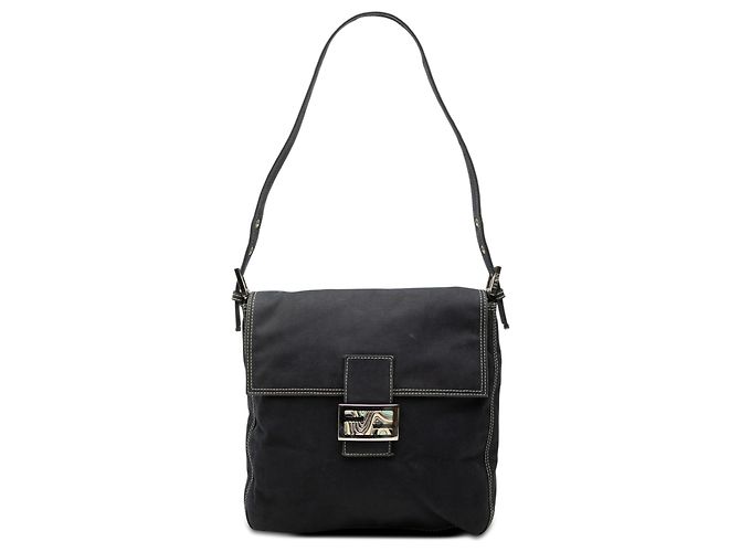 Baguette Fendi Blue Canvas FF Marble Mamma Forever Bleu Bleu Marine