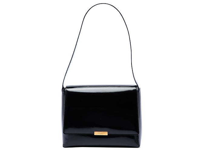 Borsa a tracolla Le 90 in vernice nera Saint Laurent Nero