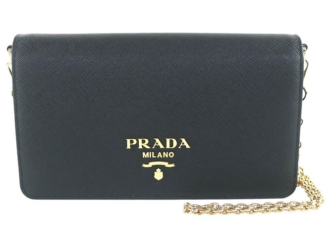 Prada Mini Borsa a Tracolla Saffiano Nera Nero