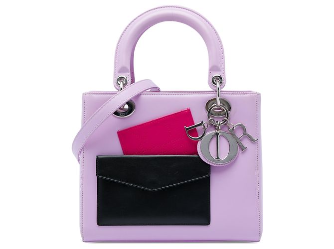 Dior Purple Medium Calfskin Pockets Lady Dior