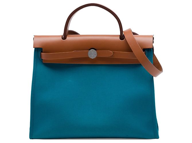 Hermès Blue Toile Herbag Zip 31