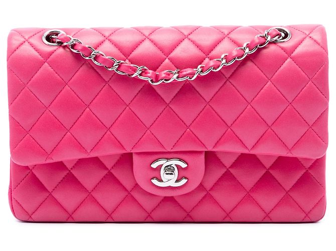 Chanel Pink Medium Classic Lambskin Double Flap Rose