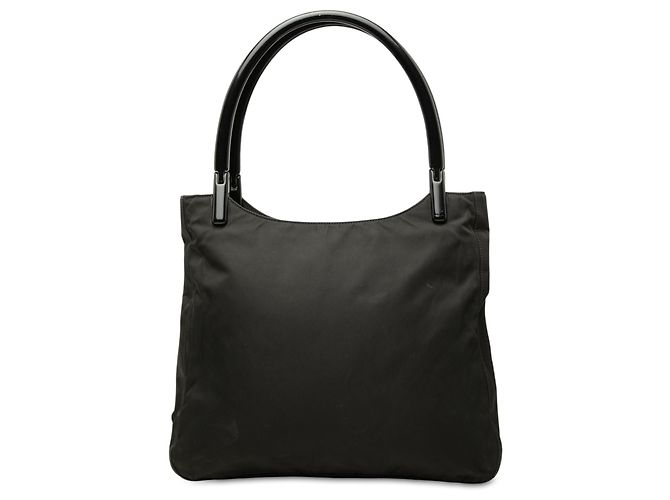 Prada Black Tessuto Resin Handle Tote