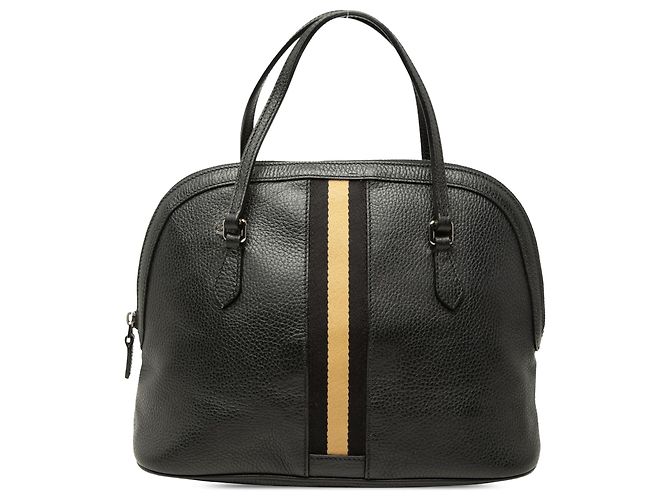 Bolsa Satchel Dome Gucci em couro de bezerro preto tamanho Medium com faixa Web