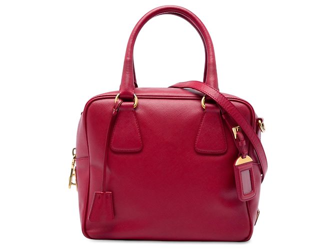 Borsa Prada Red Small Saffiano Square Bauletto Rosso