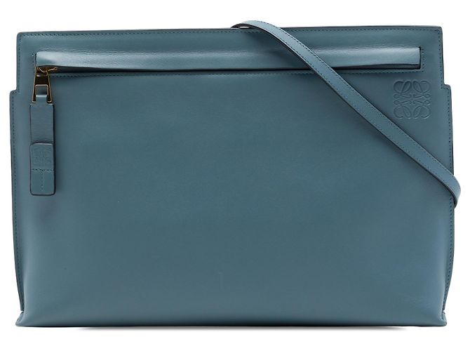 Borsa a tracolla LOEWE Blue Leather Anagram T Pouch Blu chiaro