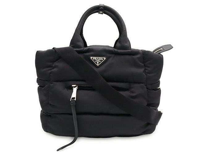 Tote Sac cabas Prada Bomber Triangle Noir