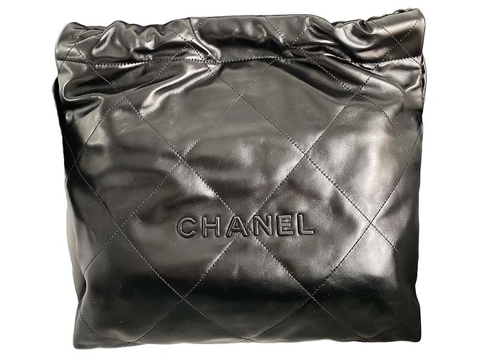 Borsa Tote Chanel 22 Large in pelle nera Nero