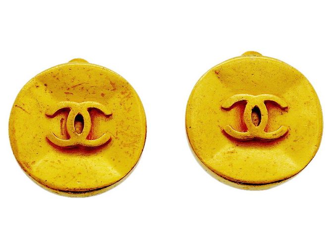 Chanel vergoldete Clip-Ohrringe Golden