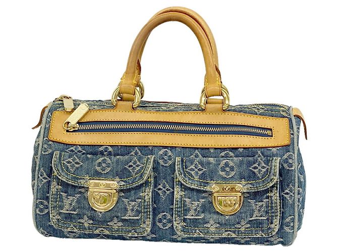 Borsa a mano Louis Vuitton Monogram Denim Neo Speedy Blu