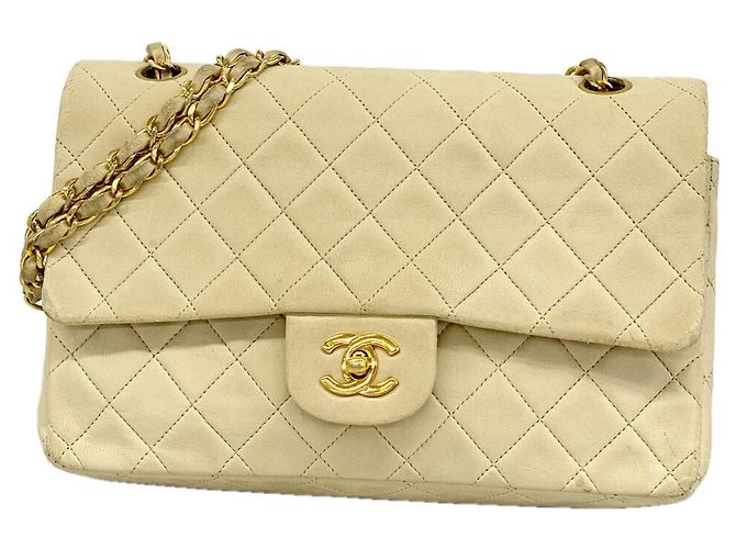Bolsa de Ombro Chanel Matelassé Bege