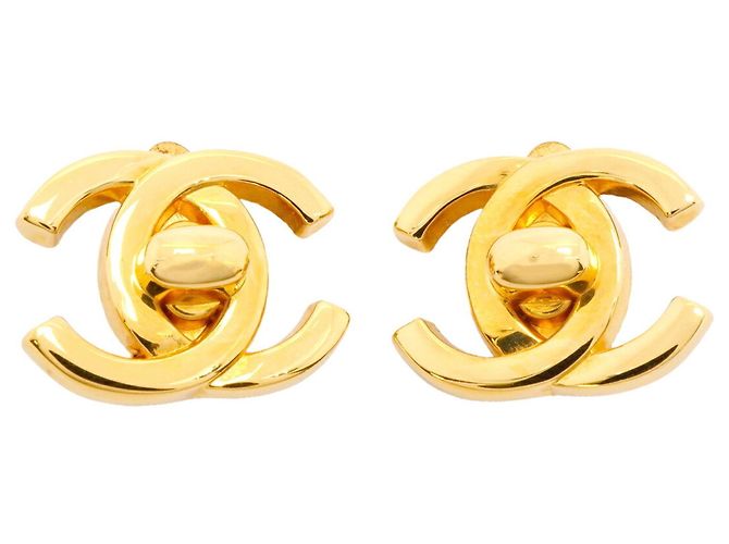 Orecchini Chanel Coco Mark Turnlock D'oro