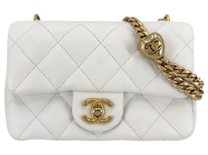 Borsa a tracolla Mini Flap da donna Chanel Bianco